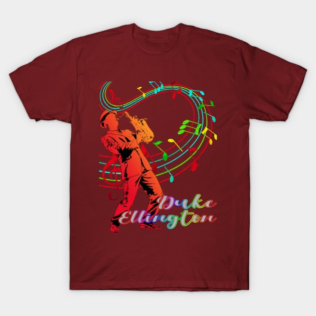 A Man With Saxophone-Duke Ellington T-Shirt by Mysimplicity.art